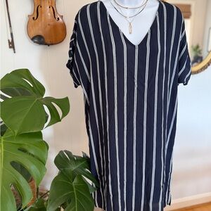 🌞Madewell Navy and White Striped Dress, #72